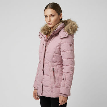 Jaqueta Puffer Feminina com Capuz Forrado de Pele Sintética 3