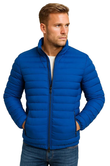 Jaqueta Puffer Masculina com Gola Alta e Fechamento em Zíper 2