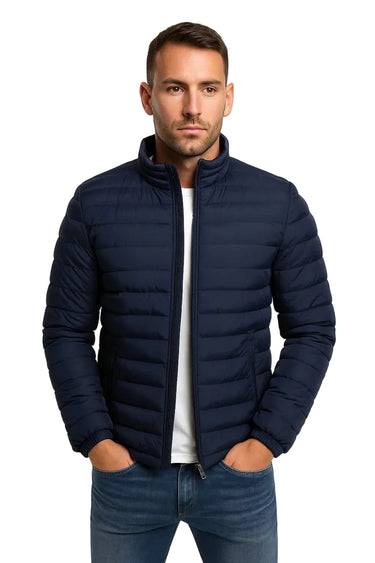 Jaqueta Puffer Masculina com Gola Alta e Fechamento em Zíper 3
