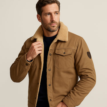 Jaqueta Utilitária Masculina com Forro de Fleece e Fechamento por Botões 2