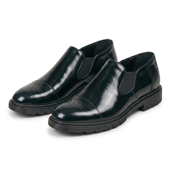 Sapato Masculino Slip-On Estilo Brogue com Painéis Laterais Elásticos 1