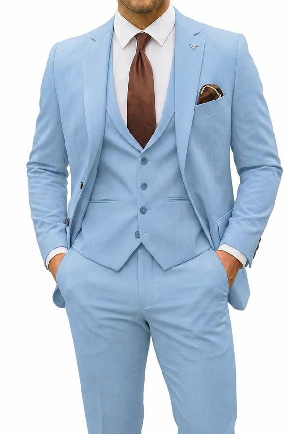 Terno Masculino de Três Peças com Blazer, Colete e Calça 1