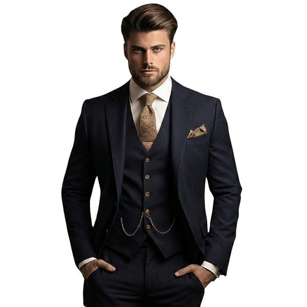 Terno Masculino de Três Peças com Colete e Blazer 1