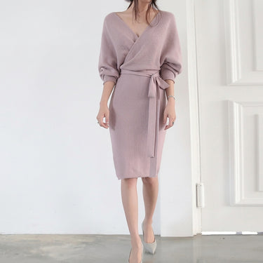 Vestido Midi Transpassado em Tricô com Cinto 4